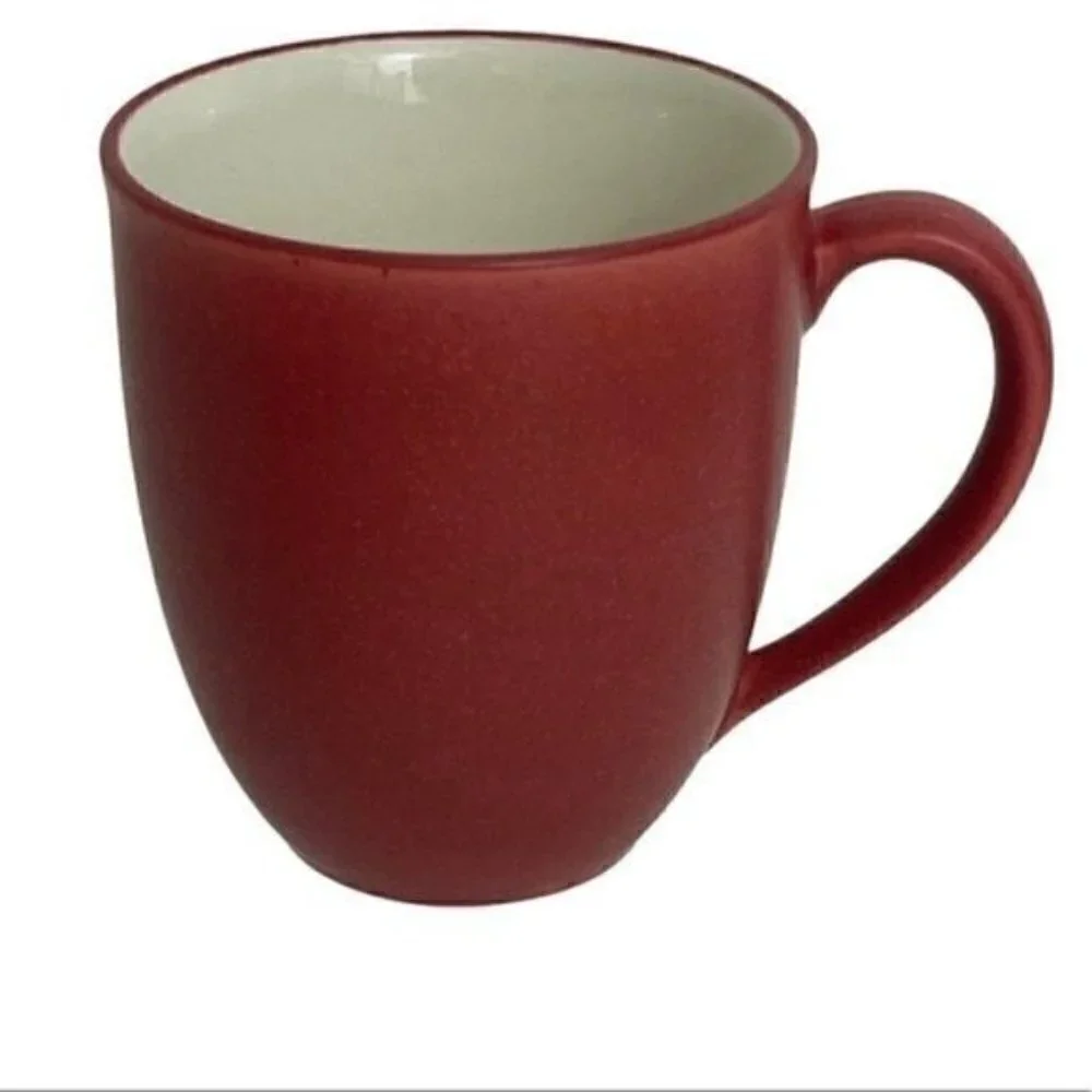 Noritake Colorwave Raspberry Stoneware 12 Oz Mugs - Set Of 4 # 8045Y